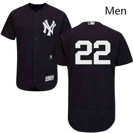 Mens Majestic New York Yankees 22 Jacoby Ellsbury Navy Blue Alternate Flex Base Authentic Collection MLB Jersey